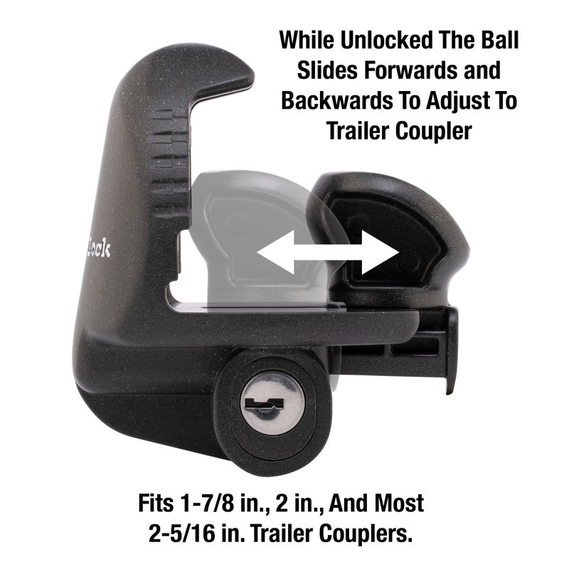 Master Lock Black Universal Size Trailer Hitch Lock, Trailer Coupler Lock for Securing RVâ€™s, Horse Trailers, Tool Trailers and More, 379ATPY - Image 3